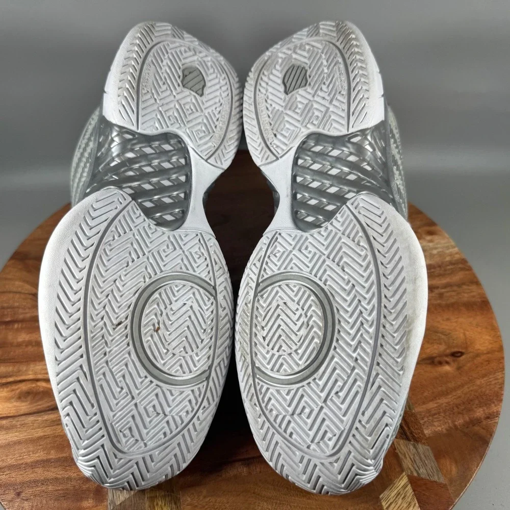 K-Swiss Hypercourt Express Womens 8.5 Tennis Shoes White Silver 93377-153-M Low